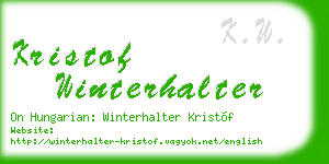 kristof winterhalter business card